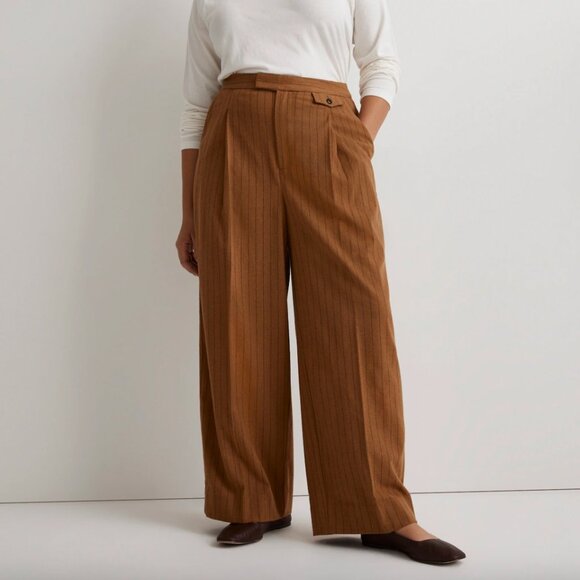 Madewell The Rosedale High-Rise Straight Pant in Pinstripe - Picture 1 of 4